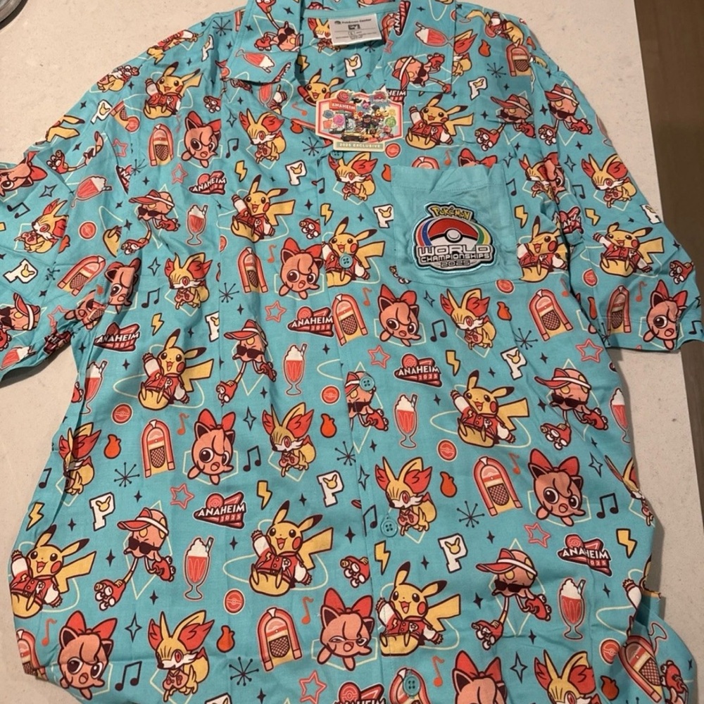 Official Pokémon Worlds Championship 2025 Varsity Button-Up Shirt